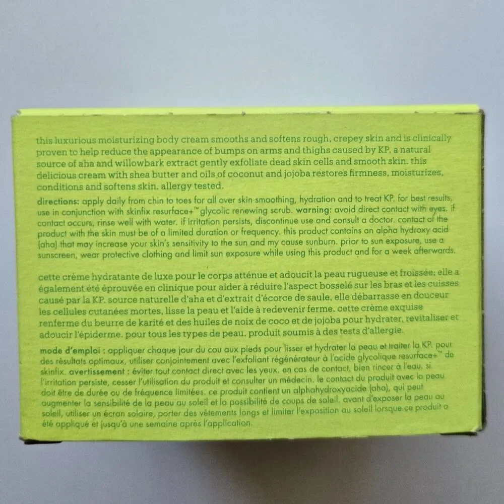 SkinFix Renewing AHA BHA Body Cream 10 Fl Oz Dry Skin Moisturizer NIB